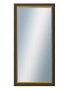 DANTIK - Zarámované zrcadlo - rozměr s rámem cca 60x120 cm z lišty ZVRATNÁ černozlatá plast (3071)