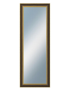 DANTIK - Zarámované zrcadlo - rozměr s rámem cca 50x140 cm z lišty ZVRATNÁ černozlatá plast (3071)