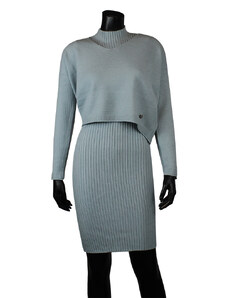 Pletené šaty + svetr Donna 94354 modré