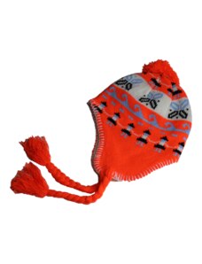 BAZAR-Dětská zimní čepice UNO Oranžová s postavíčkami