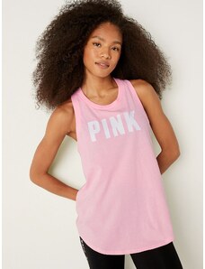 Victoria's Secret PINK růžové tílko Knit Racerback Perfect Tank Top