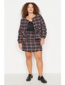 Trendyol Curve Plaid Patterned Tweed Skirt