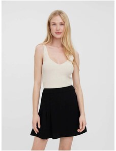 Krémové žebrované basic tílko VERO MODA Glory - Dámské