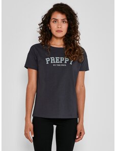 Tmavě šedé tričko s potiskem Noisy May Preppy - Dámské