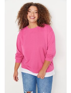 Trendyol Curve Fuchsia Bottom T-Shirt Pull-out Look Thin Knitted Sweatshirt