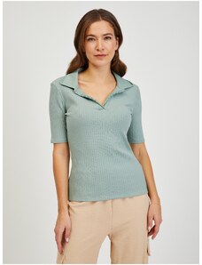 Světle zelené dámské žebrované tričko ORSAY - Dámské