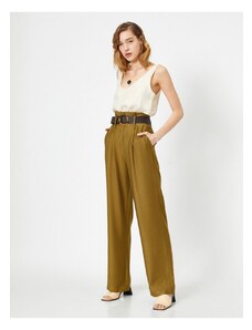 Koton Belt Detailed High Waist Pocket Detailed Trousers