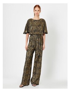 Koton Evening Dress Jumpsuit Leopard Patterned Short Sleeve