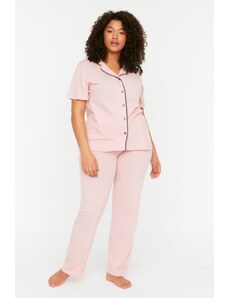 Trendyol Curve Powder Knitted Pile Pajamas Set