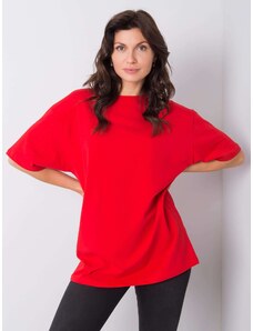 Fashionhunters RUE PARIS Červené bavlněné tričko