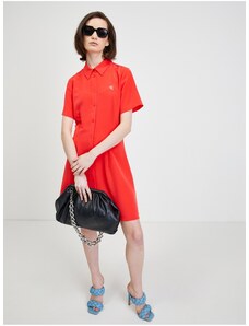 Červené košilové šaty Calvin Klein Jeans - Dámské