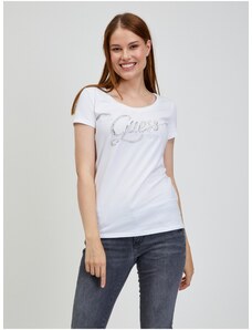 Bílé dámské tričko Guess Bryanna - Dámské