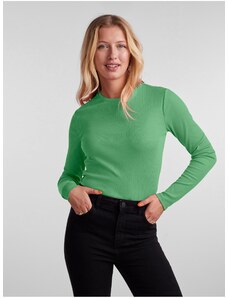 Zelené dámské basic tričko s dlouhým rukávem Pieces Ruka - Dámské