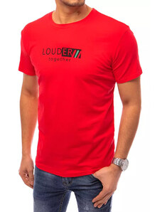 Červené pánské tričko Dstreet s potiskem