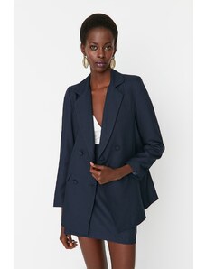 Trendyol Navy Blue Woven Lined Blazer Jacket