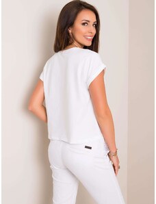Fashionhunters Základní bílé bavlněné tričko