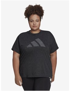 Černé dámské žíhané tričko adidas Performance - Dámské