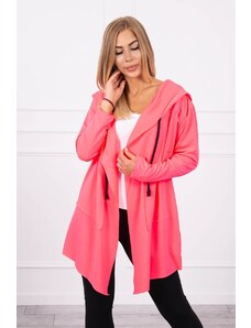 Kesi Pelerína s volnou kapucí růžové neonové barvy