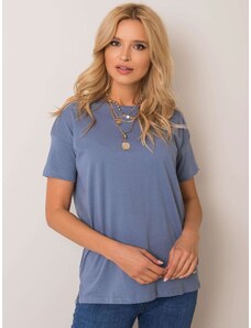 Fashionhunters Dámské modré bavlněné tričko