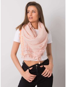 Fashionhunters Světle růžový šátek s ozdobným lemováním