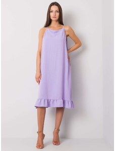 Fashionhunters Světle fialové šaty na ramínka od Simone