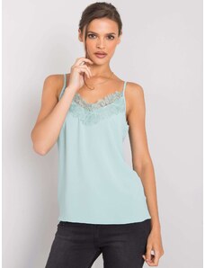 Fashionhunters Dámský mint top se stuhami