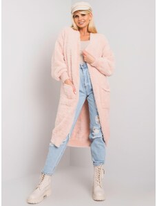 Fashionhunters RUE PARIS Light pink fur cape with pockets