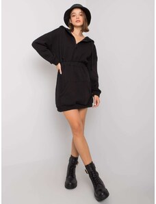Fashionhunters Dámské černé šaty s kapucí