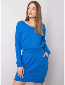 Fashionhunters RUE PARIS Tmavě modré mikinové šaty