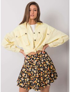 Fashionhunters Žlutá košile s kapsami Elora RUE PARIS