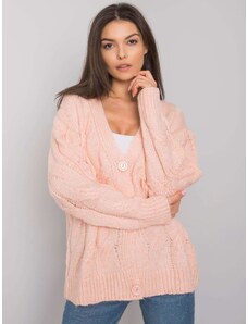 Fashionhunters RUE PARIS Světle růžový pletený svetr s copánky