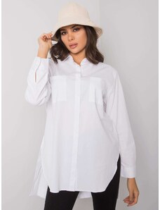 Fashionhunters Bílá bavlněná košile