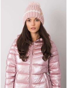 Fashionhunters Dámská teplá čepice ve světle růžové barvě