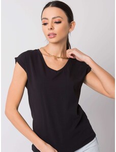 Fashionhunters Základní dámské tričko černé barvy
