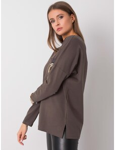 Fashionhunters Vítejte tmavá khaki halenka