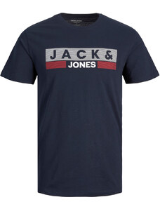 Jack&Jones PLUS Pánské triko JJELOGO Regular Fit 12158505 Navy Blazer PLAY 4 3XL