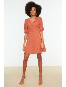 Trendyol Brown Buttoned Dress