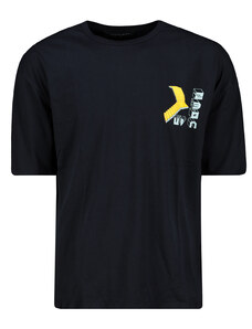Trendyol Navy Blue Oversize/Wide Cut Geometric Printed 100% Cotton Short Sleeve T-Shirt