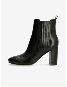 Černé dámské vzorované kotníkové boty na podpatku Guess - Dámské