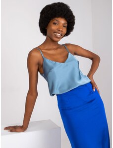 Fashionhunters Modrý top s nastavitelnými ramínky Adelina OH BELLA