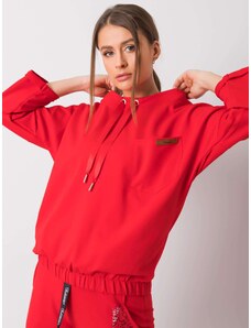 Fashionhunters Červená oversize bavlněná mikina
