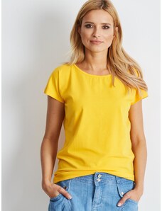 Fashionhunters Tmavě žluté tričko Circle