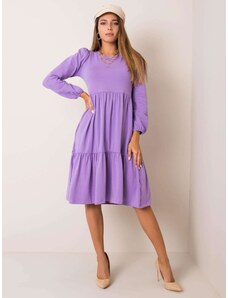 Fashionhunters RUE PARIS Světle fialové bavlněné šaty