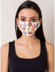 Fashionhunters Bílá ochranná bavlněná maska s potiskem
