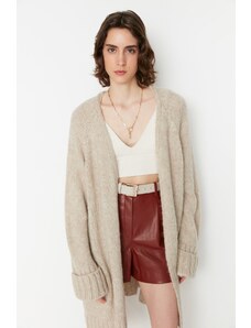 Trendyol Stone Wide Fit Měkký texturovaný pletený svetr