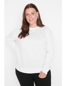 Trendyol Curve Ecru Crew Neck Basic Thin Knitted Sweatshirt