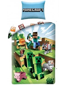 Halantex Bavlněné ložní povlečení Minecraft - motiv Farma - 100% bavlna - 70 x 90 cm + 140 x 200 cm