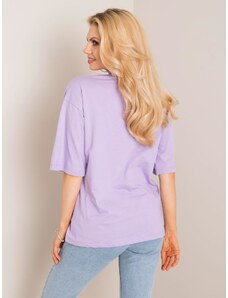 Fashionhunters Dámské tričko RUE PARIS fialové barvy