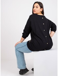 Fashionhunters Černá halenka s plus size potiskem Odile