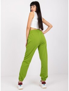 Fashionhunters Zelené sportovní kalhoty s kapsami RUE PARIS
